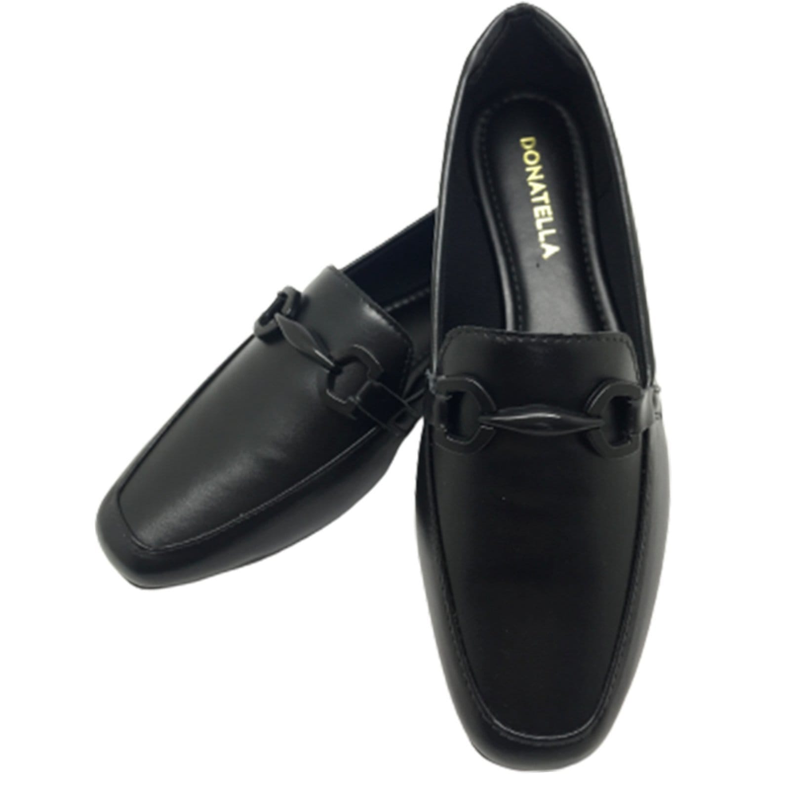Vista 2 Sapato Feminino Mocassim CM Calçados Confort Bico Quadrado Santorine Monte Shoes preto
