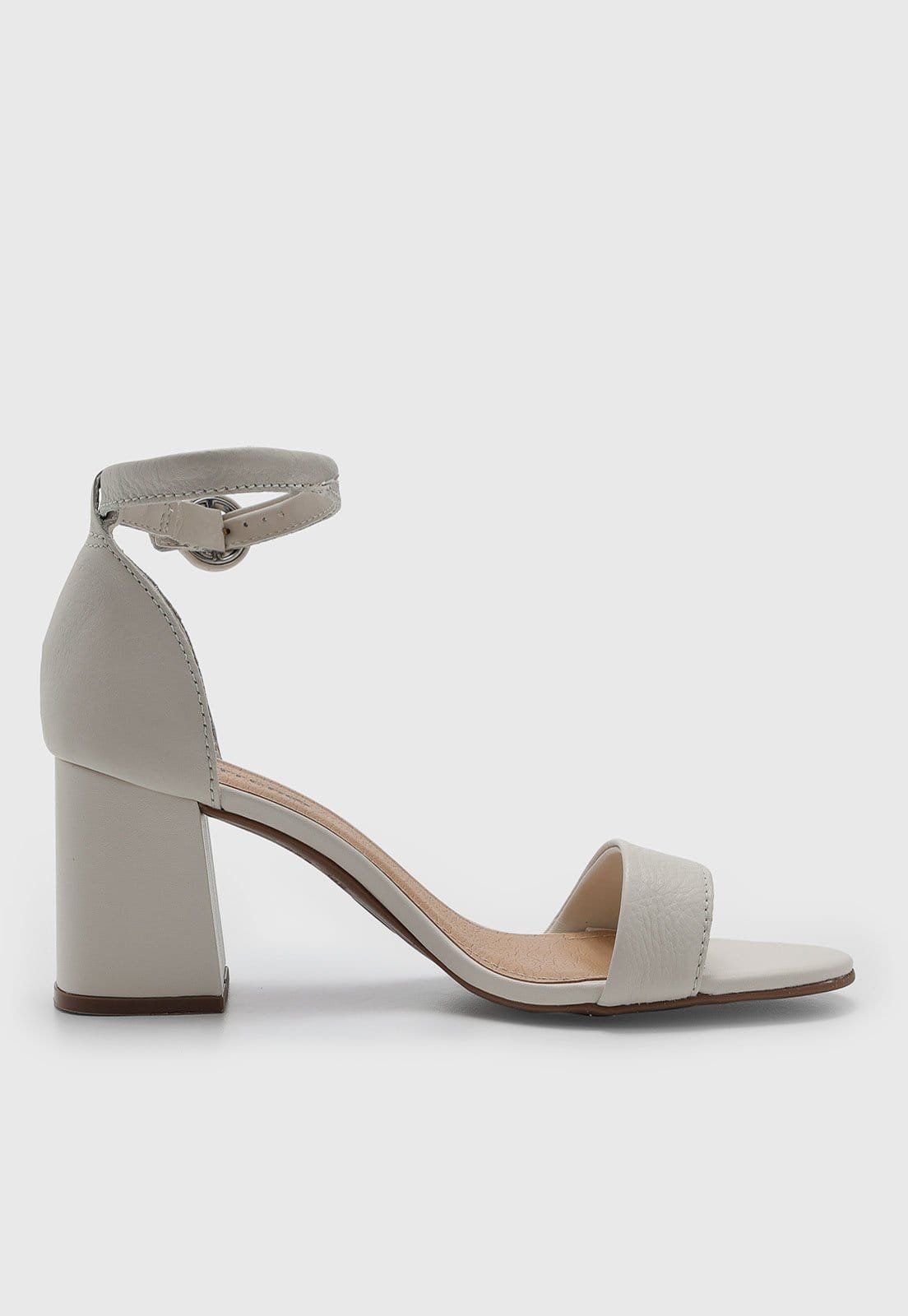 Vista 2 Sandália Feminina Bottero Salto Bloco Médio Fivela Off-White Bottero off-white white