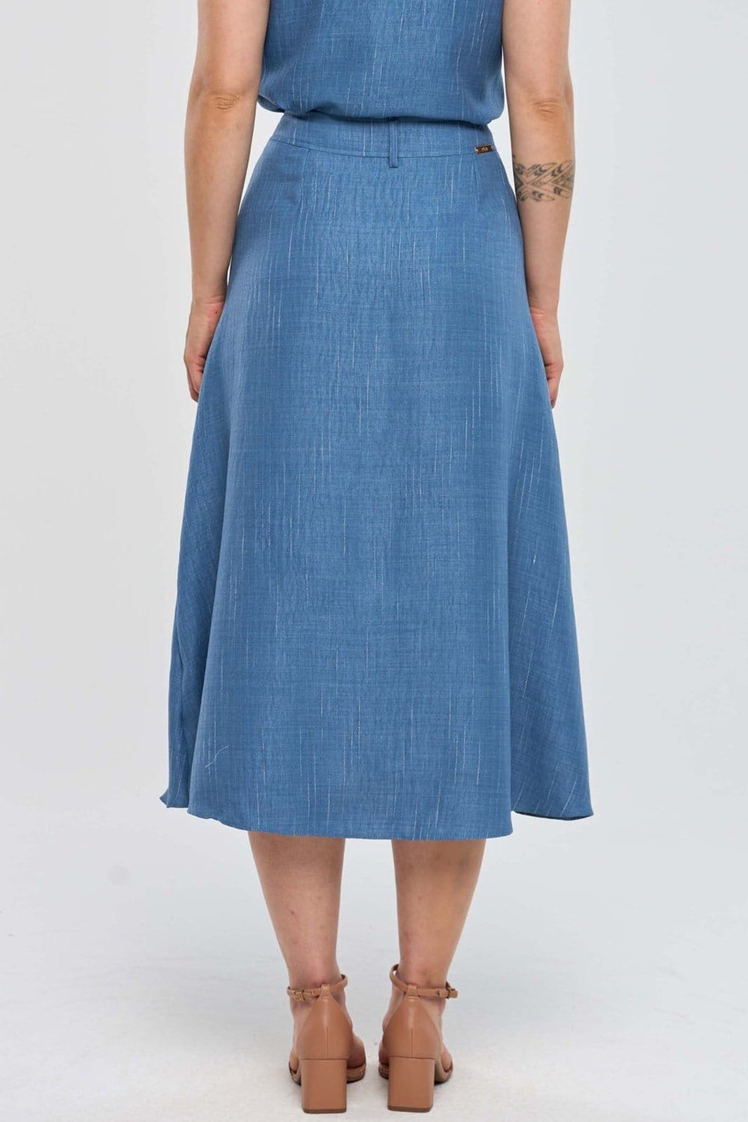 Vista principal Saia Midi PKS Risca PKS azul