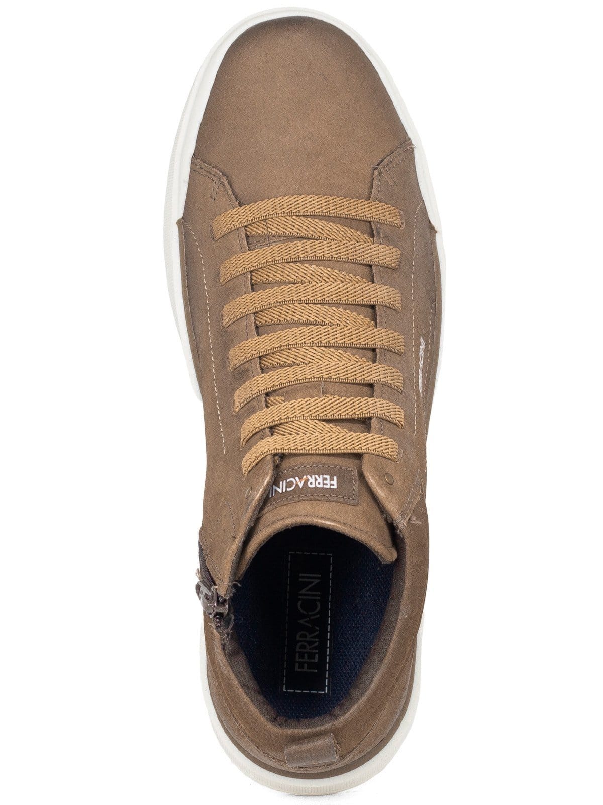 Vista 2 Tênis Masculino Ferracini 24h Couro Cadarço Elástico Confortável Areia FERRACINI bege