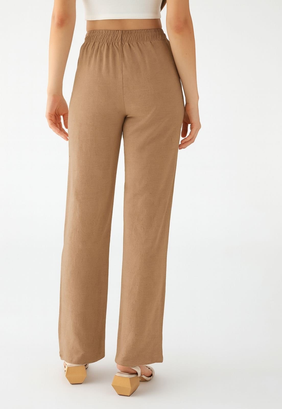 Vista 2 Calça Pantalona Levosch De Linho 77VS LEVOSCH nude