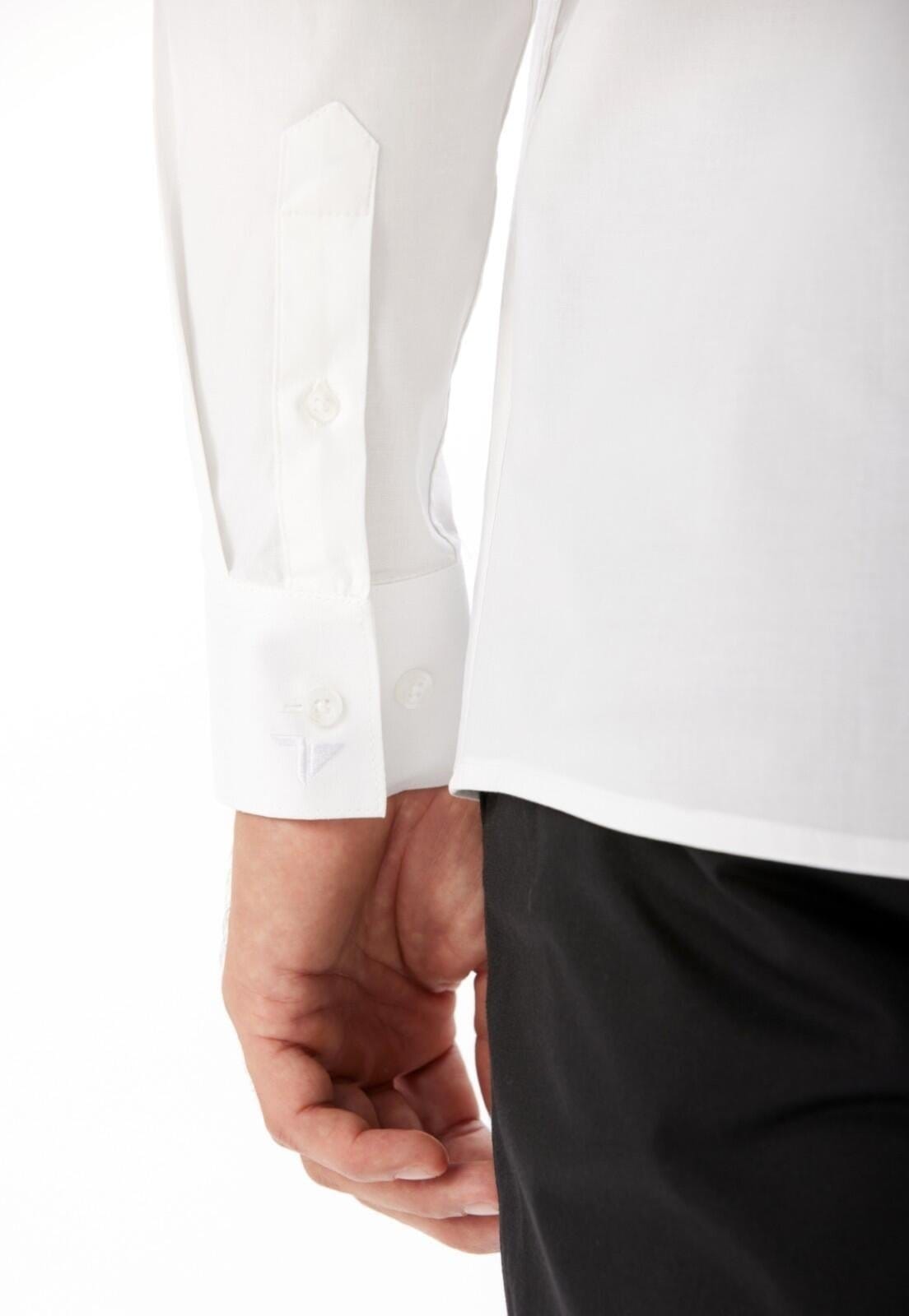 Vista 2 Camisa Tricoline Slim Traymon Traymon branco