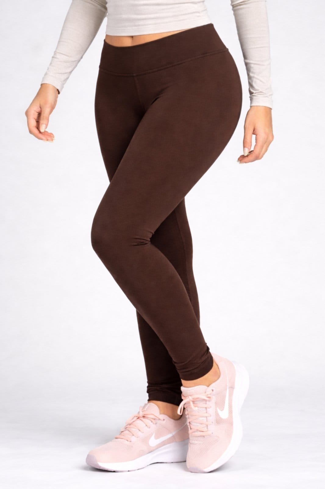Vista principal Calça Legging de Inverno Feminina Térmica Flanelada VIDA COSTEIRA marrom