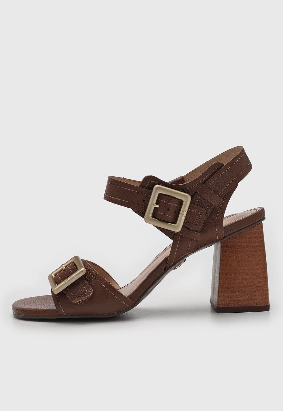 Sandália Feminina Jorge Bischoff Salto Bloco Fivelas