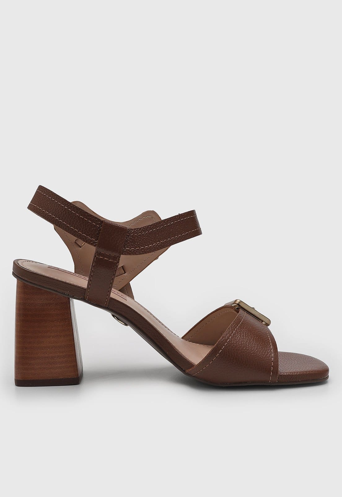 Vista 2 Sandália Feminina Jorge Bischoff Salto Bloco Fivelas Jorge Bischoff marrom