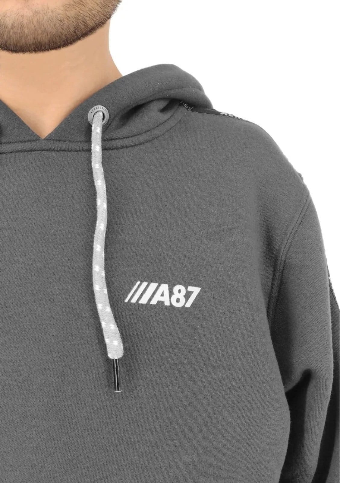 Vista 2 Moletom Aeropostale Masculino A87 Logo Tape Chumbo Aeropostale verde