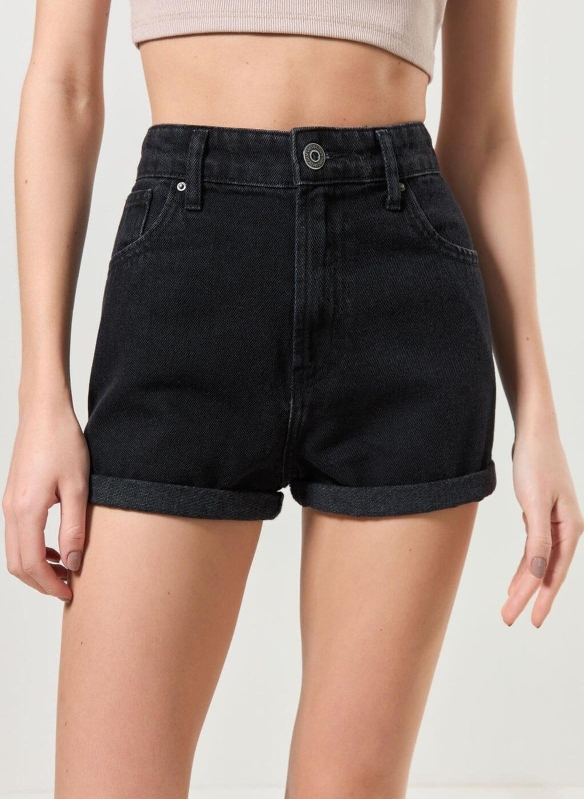 Vista 2 Short Jeans Mom Cintura Com Elástico Youcom multicolorido