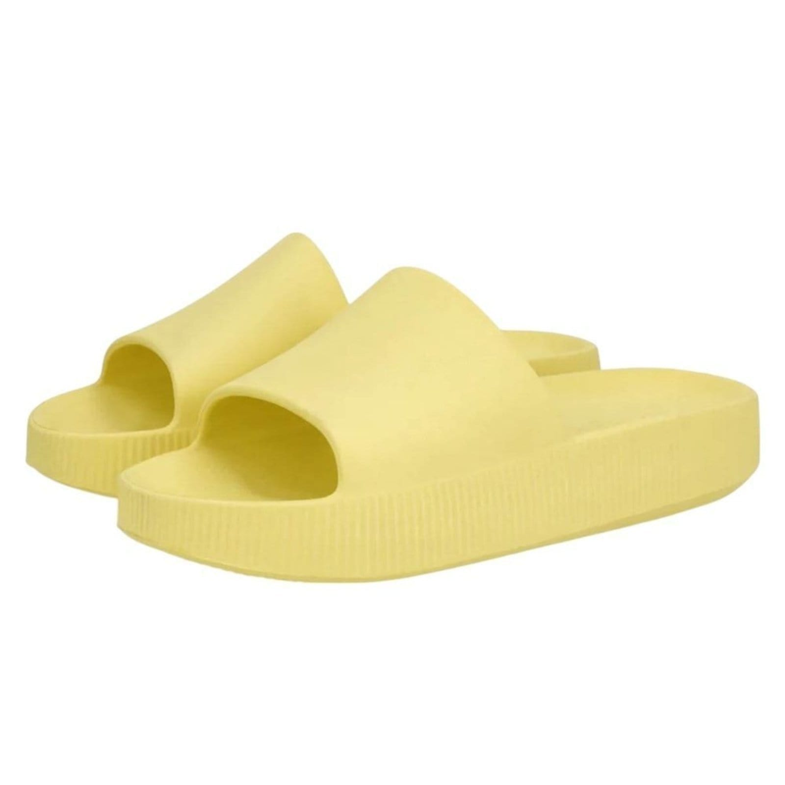 Vista 2 Chinelo Usaflex Slide Poofy Plataforma Feminino Usaflex amarelo