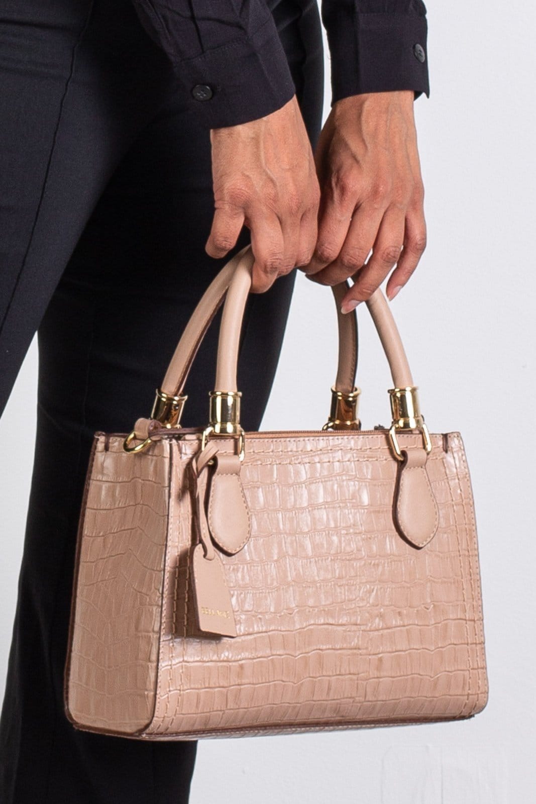 Bolsa Bellaniz Baú De Couro Croco Andressa