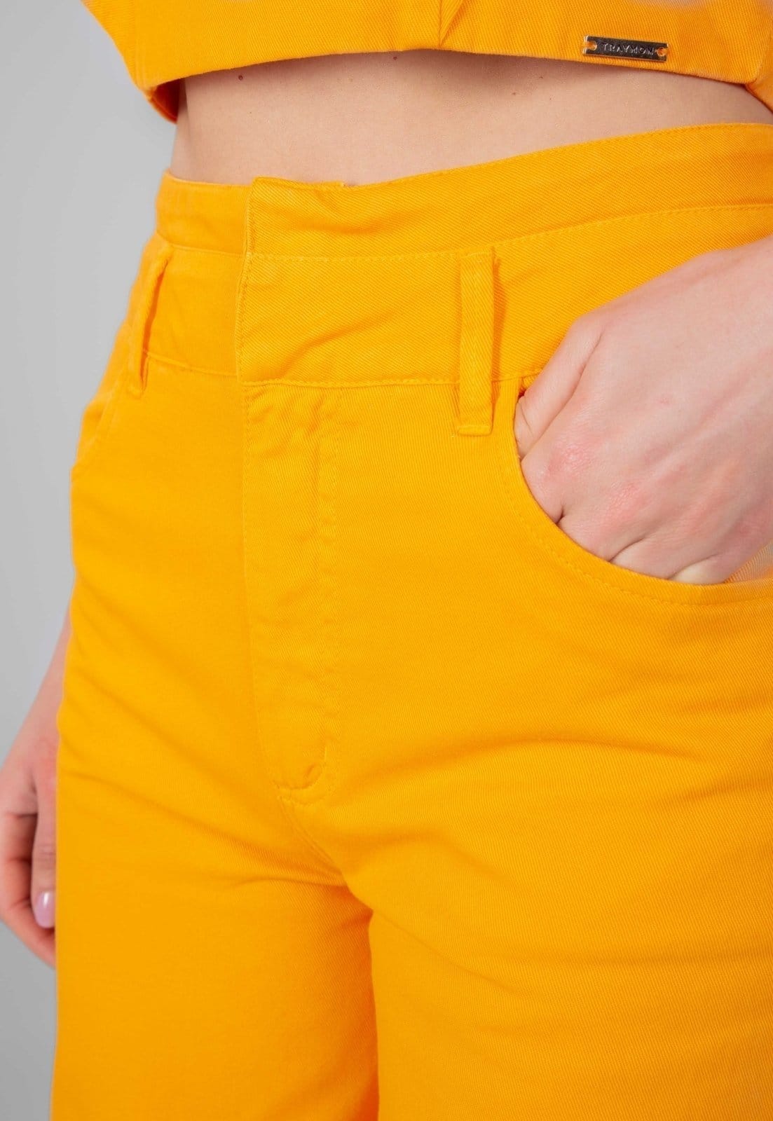 Vista principal Calça Jeans Traymon Pantalona 4 Bolsos Mango Traymon laranja