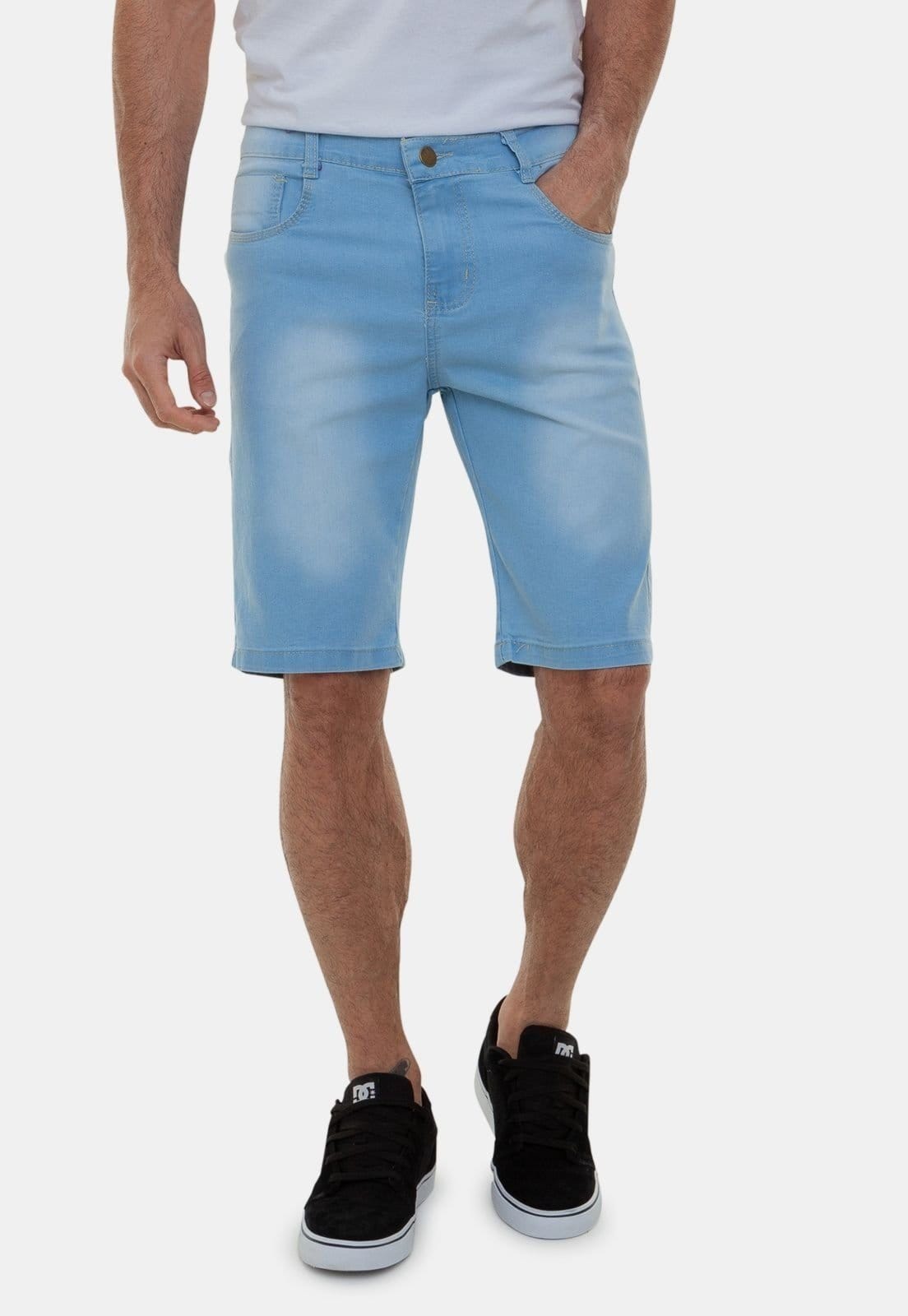 Bermuda Jeans Masculina Tradicional Com Elastano Versatti Sidney