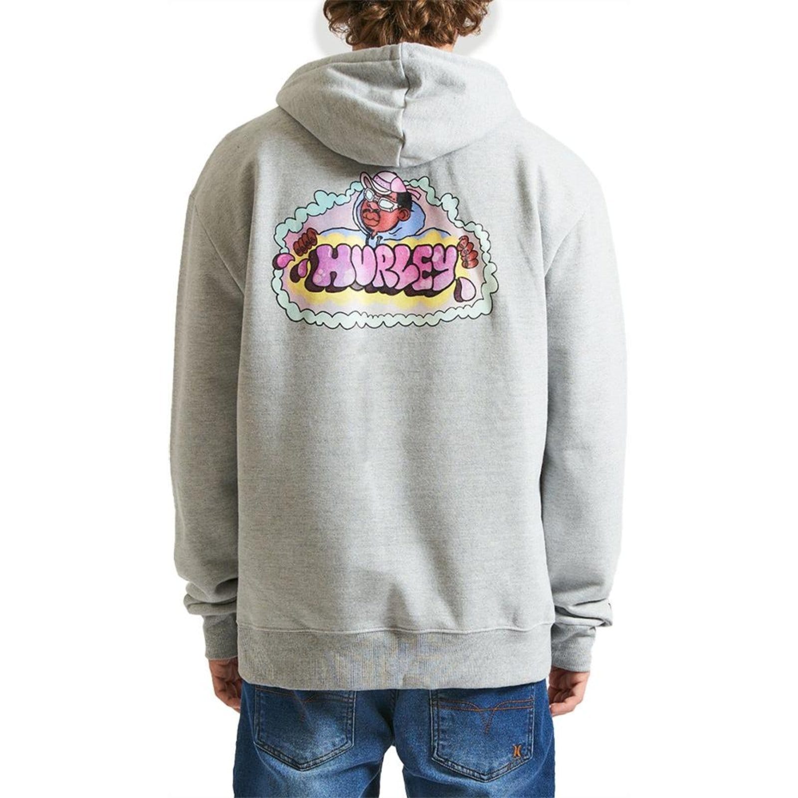 Vista 2 Moletom Hurley Canguru Poise WT24 Masculino Mescla hurley cinza