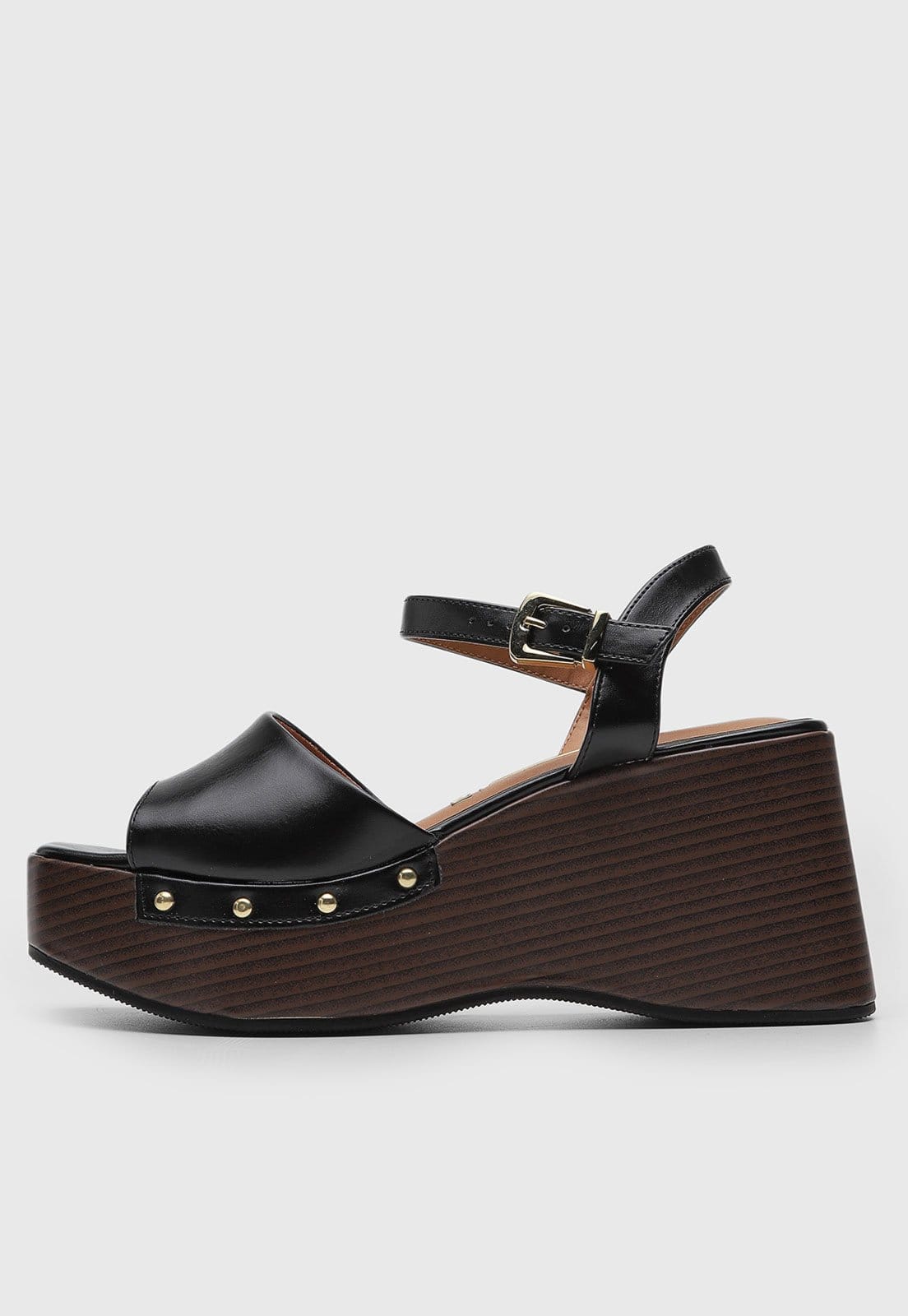 Sandália Feminina Vizzano Salto Alto Fivela Preta