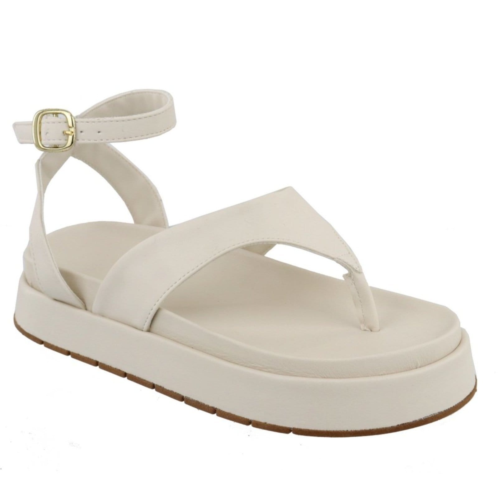 Vista principal Sandália Papete Plataforma Sola Alta Off White TELLINI STORE off-white white