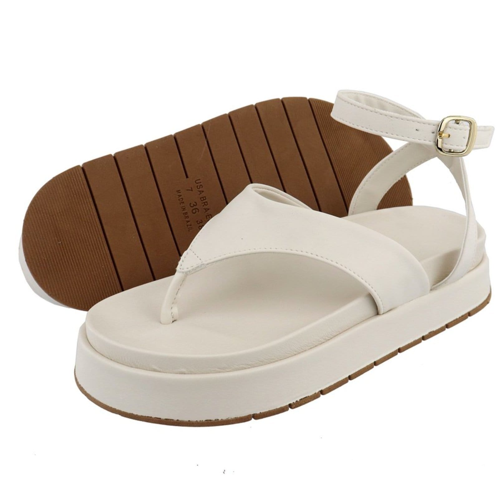 Vista 2 Sandália Papete Plataforma Sola Alta Off White TELLINI STORE off-white white