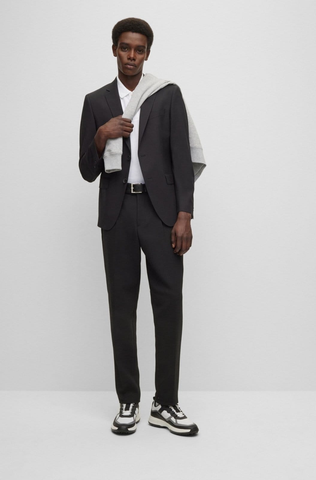 Vista 2 Camisa Polo Em Algodão Orgânico Com Logo Bordado Boss branco