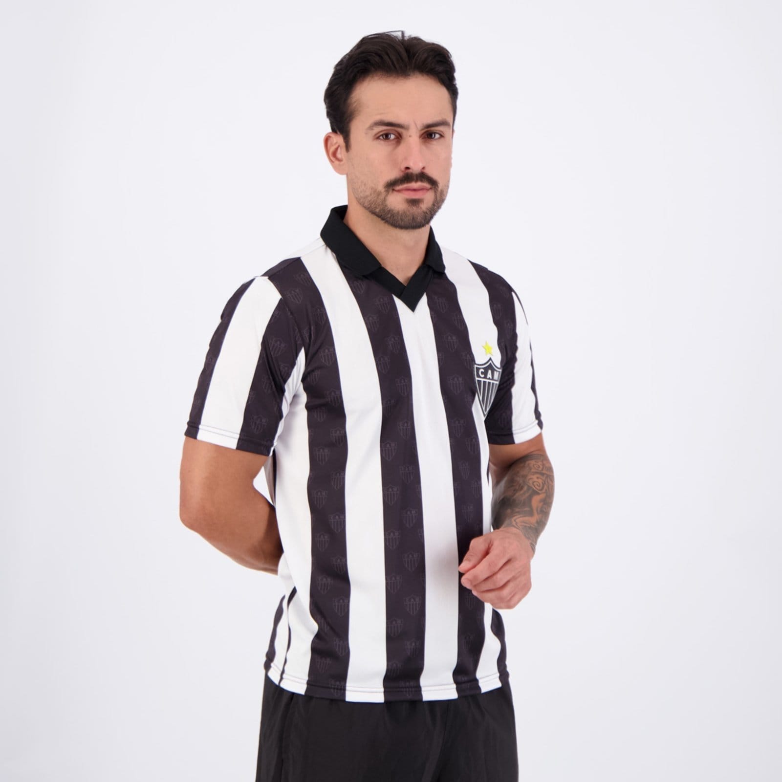 Vista 2 Camisa Atlético Mineiro Retrô 1991 N°13 Oldoni preto