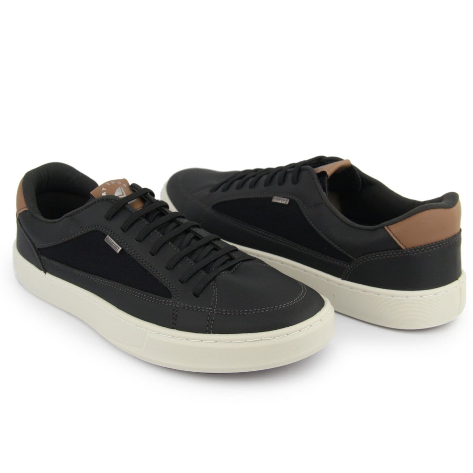 Vista 2 Sapatenis Masculino Veritimo Sapato Casual Conforto Tênis Elástico Sola Reta Leve Veritimo preto