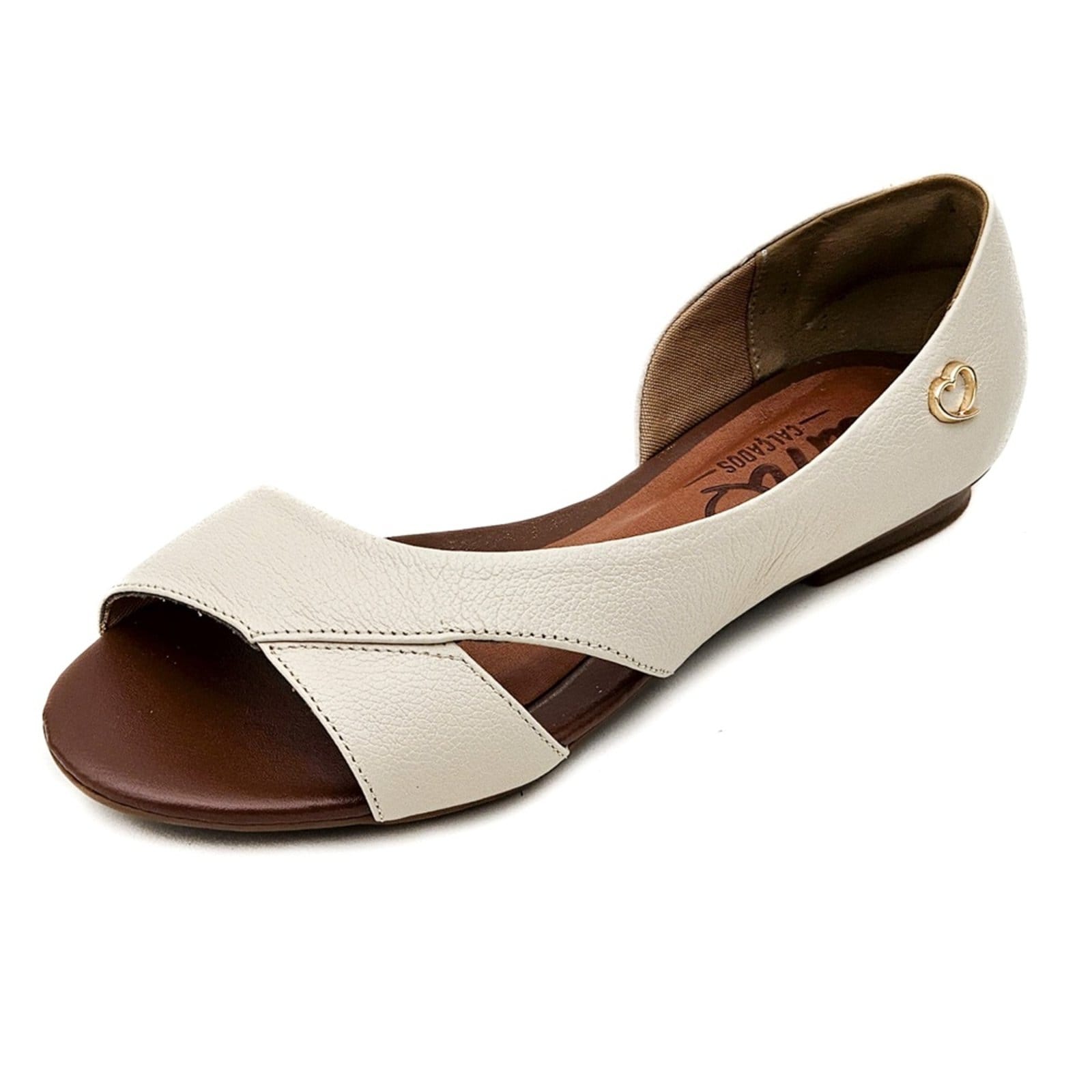 Sandália Rasteira em Couro Amo Calçados Moema Off White