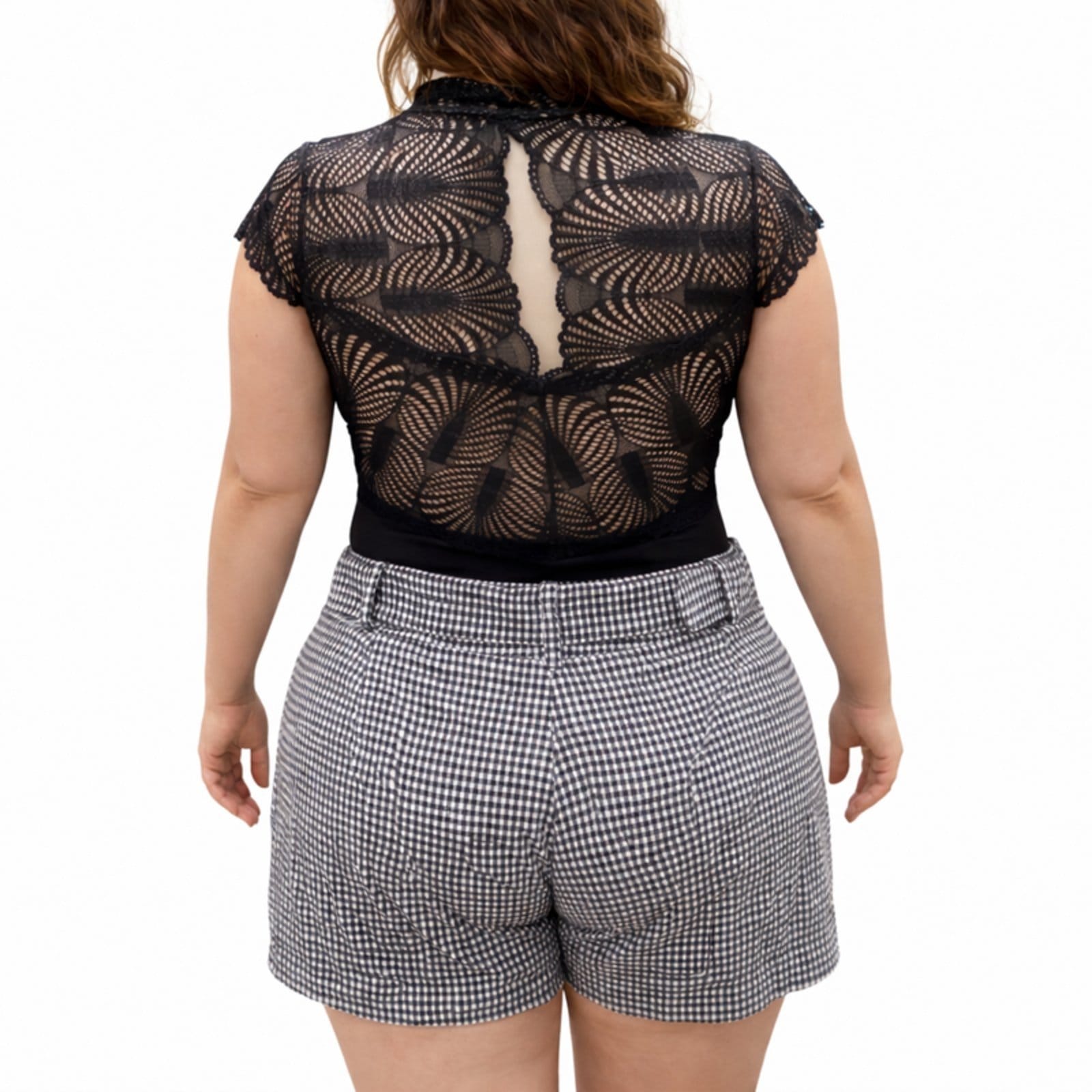 Vista 2 Saia Short Feminina Malha Pop com Cinto em Tecido e Frisos Laterais Preta Summer Body preto