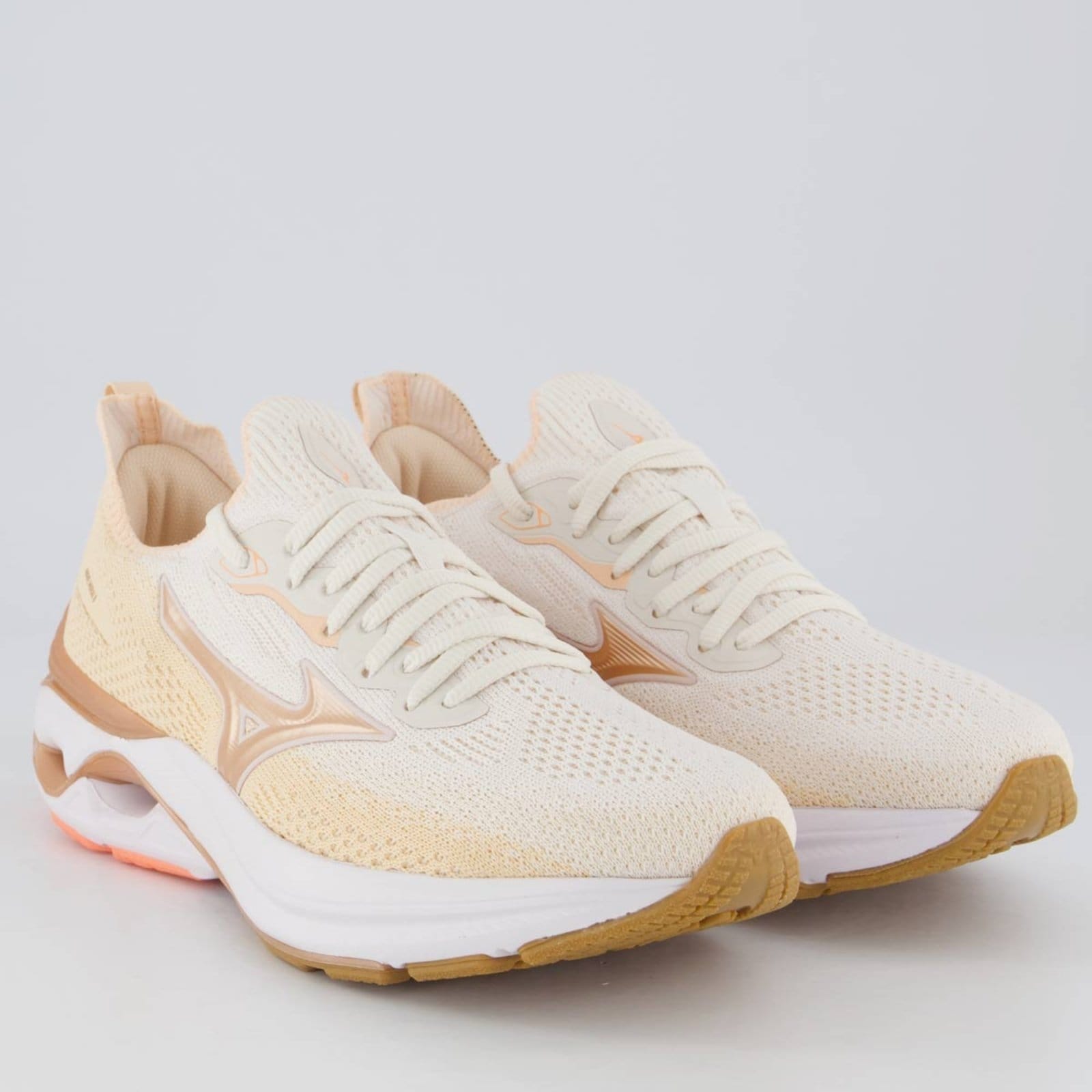 Vista 2 Tênis Mizuno Wave Mirai 8 Feminino Rosê Mizuno rosa