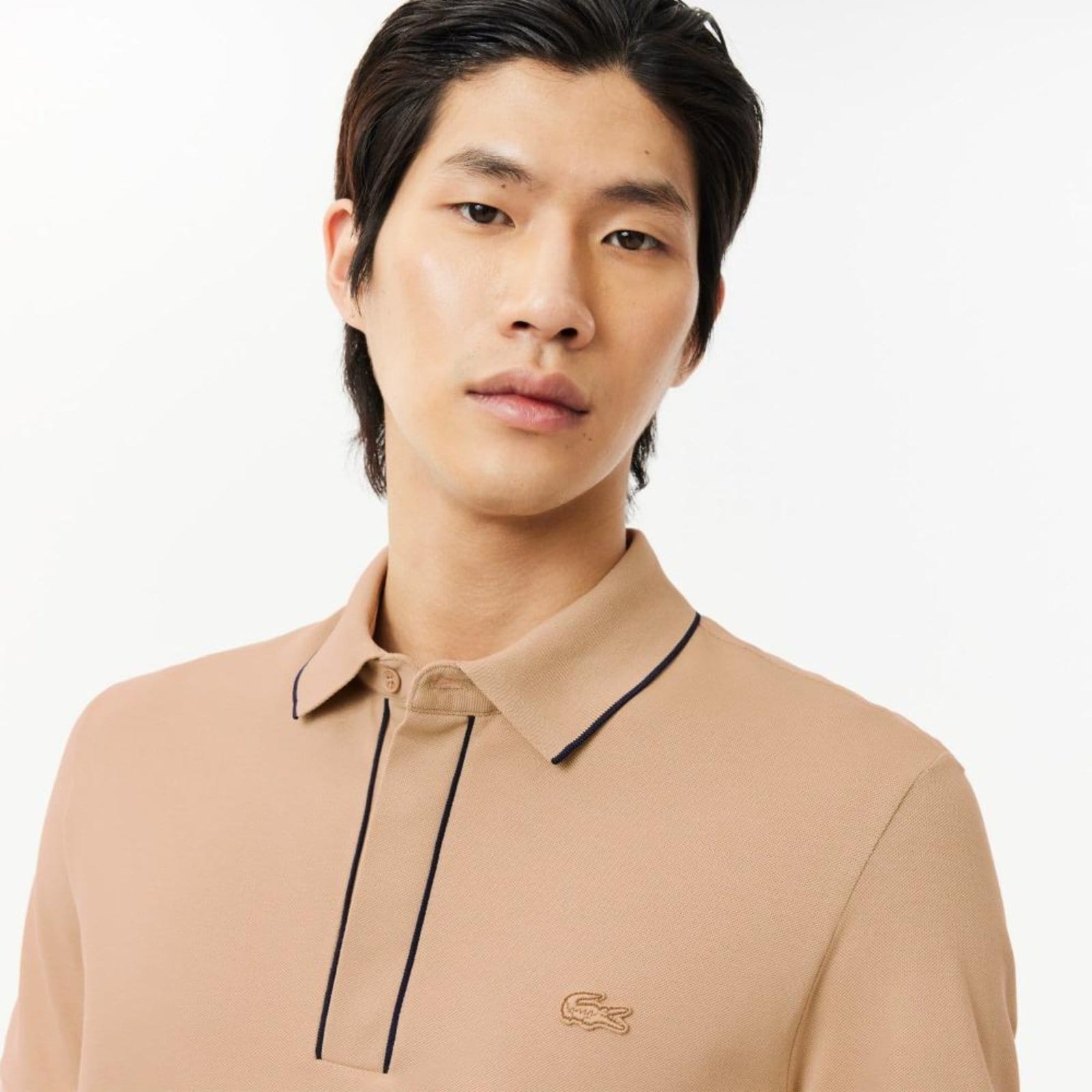 Vista 2 Camisa polo Lacoste de algodão stretch Smart Paris Lacoste bege