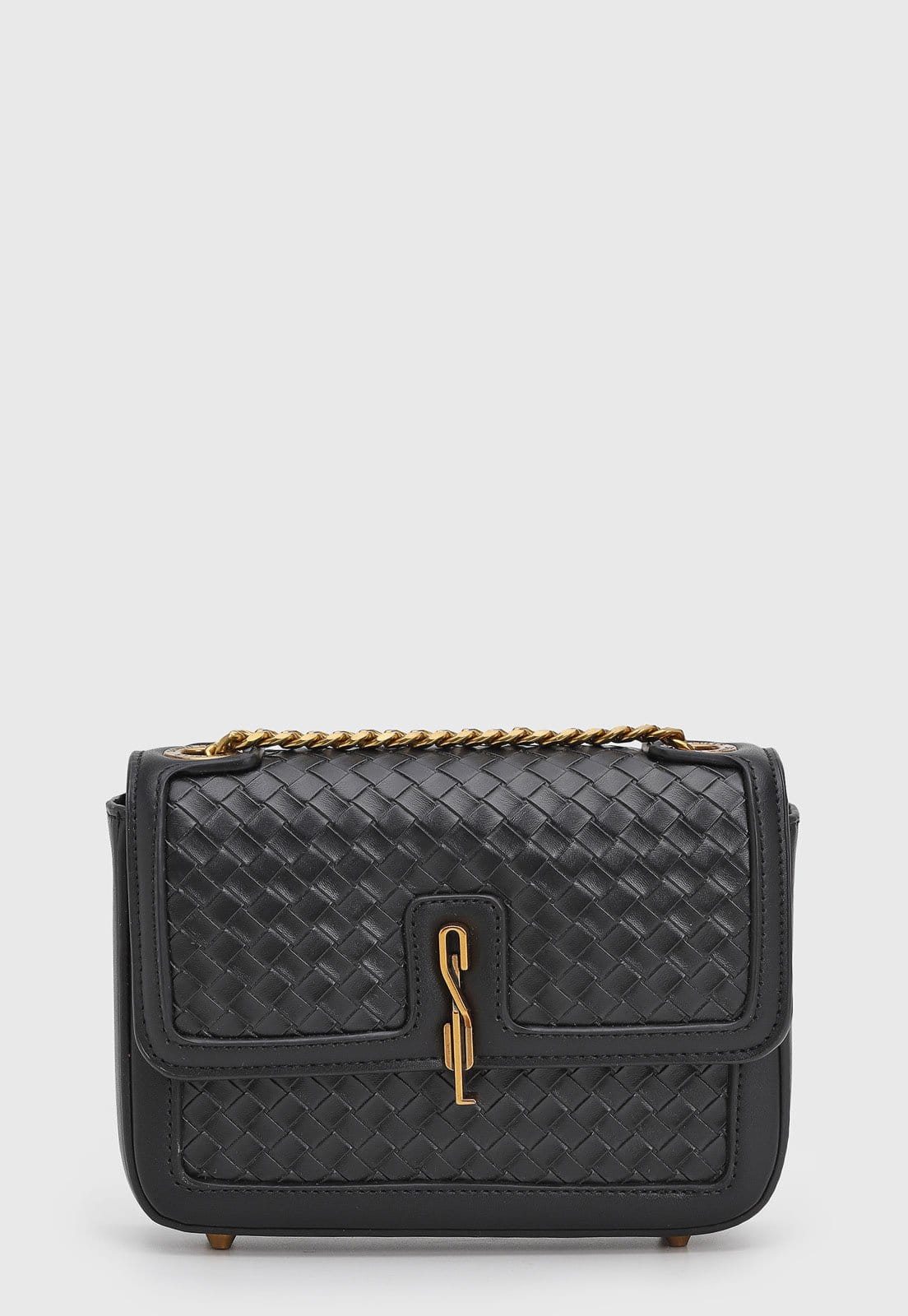 Bolsa Feminina Santa Lolla Textura Entrelaçada Preta