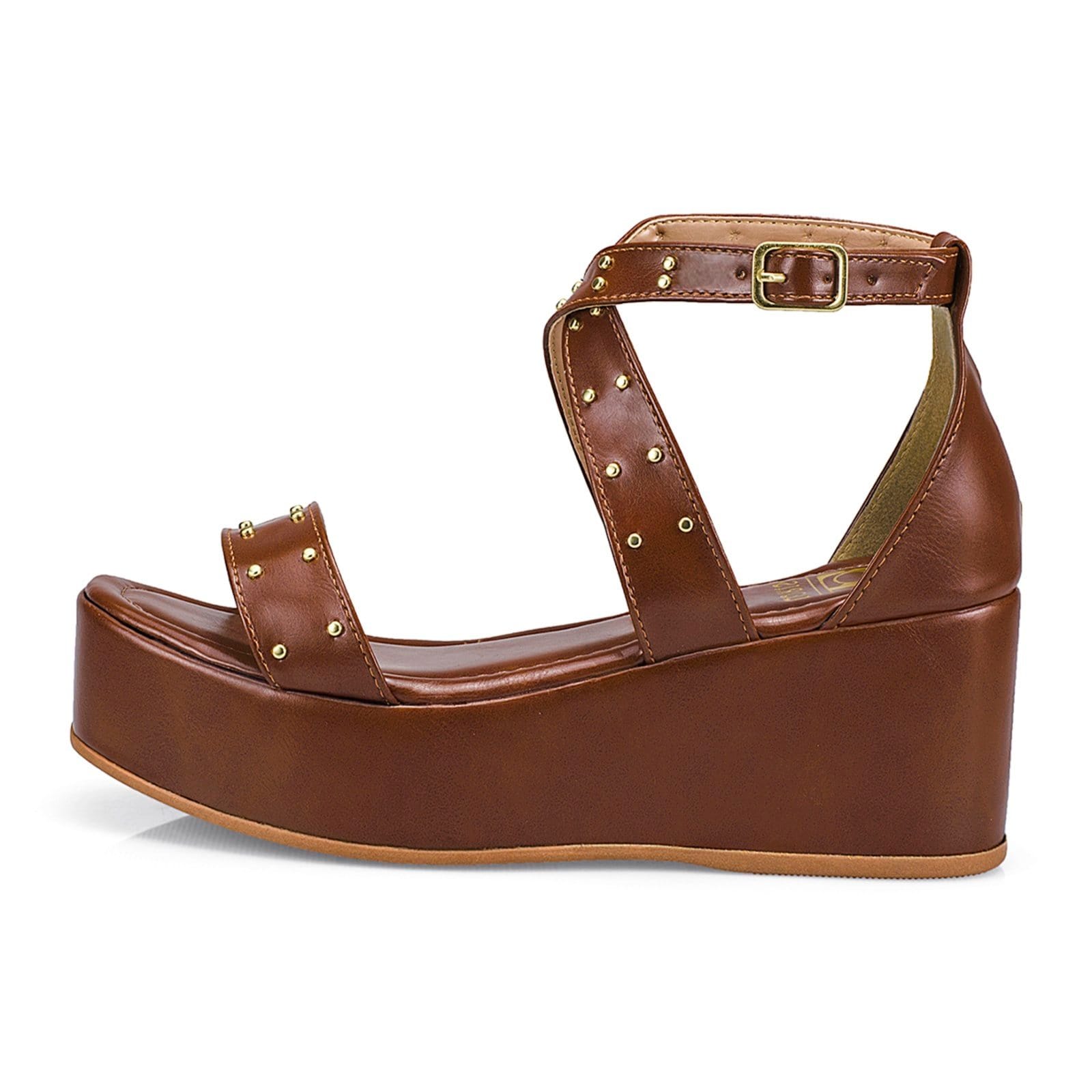 Sandália Feminina Tira Anabela Flatform Fivela 410