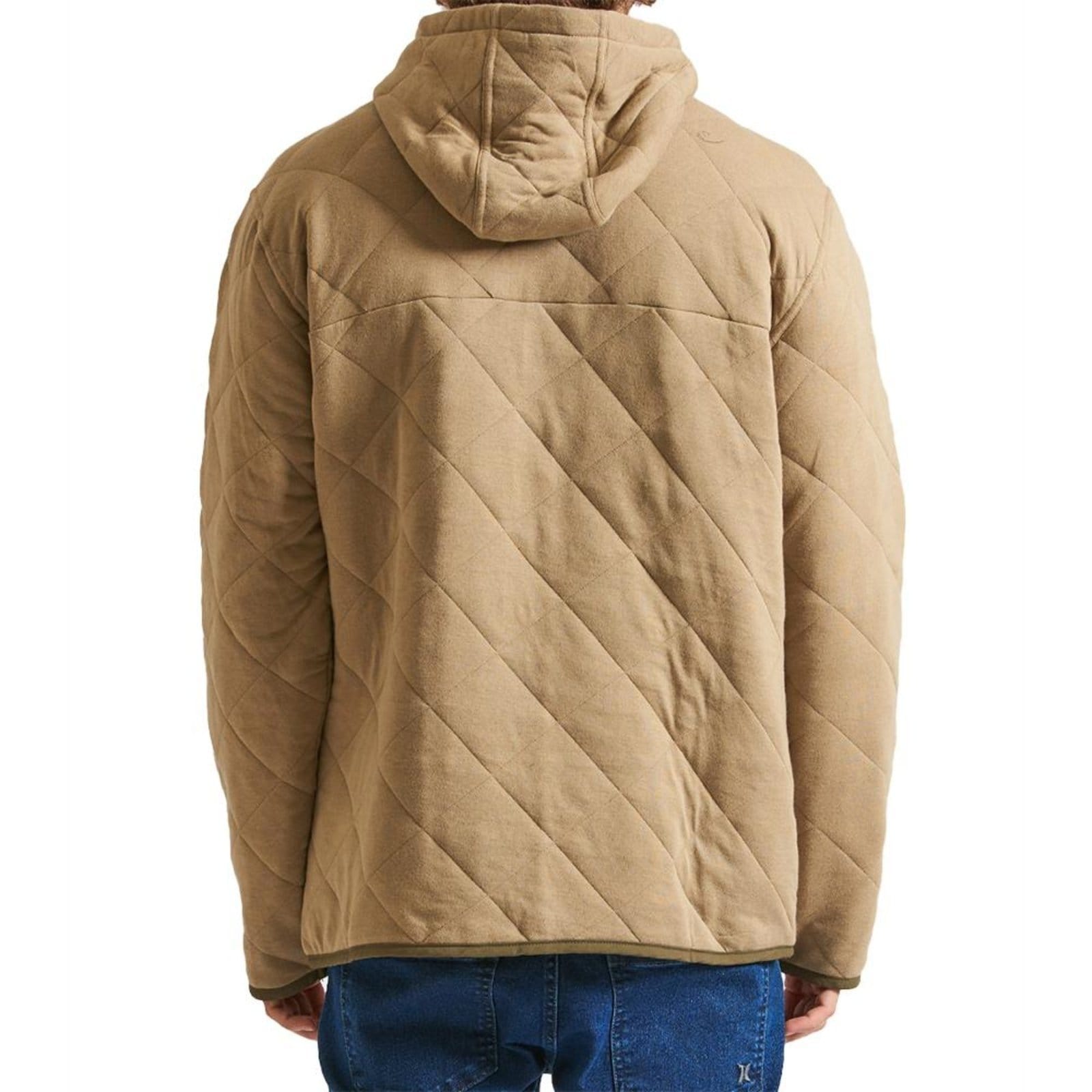 Vista 2 Blusa Hurley Russel 1/4 Snap Fleece PO WT24 Masculina Caqui hurley bege caqui