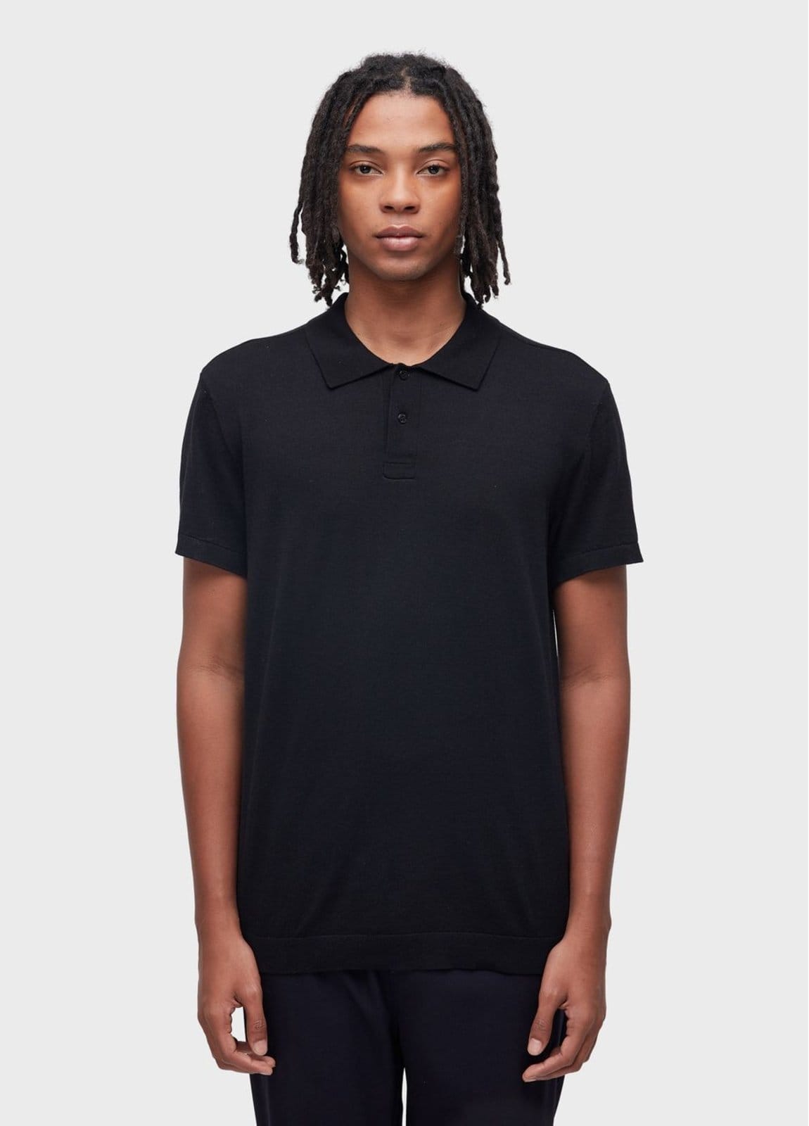 Vista principal Polo tricot classic cotton Osklen preto