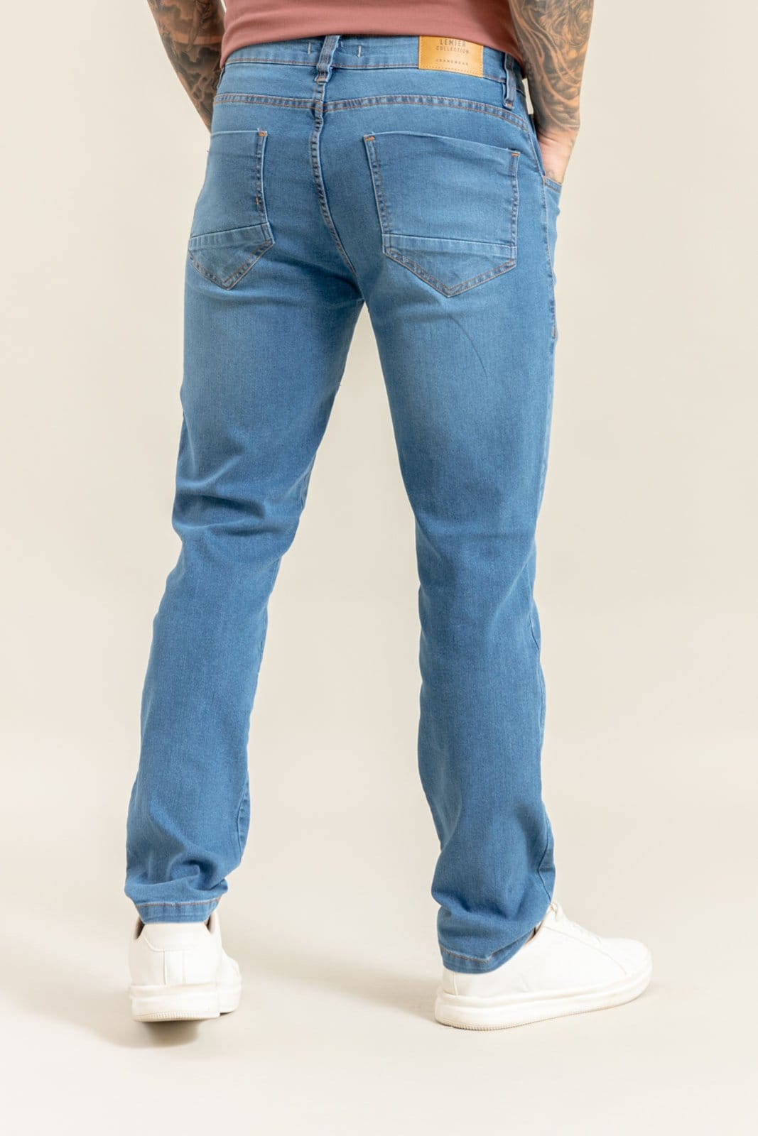 Vista 2 Calça Jeans Masculina Slim Fit Five Pocket Lemier Collection LEMIER azul