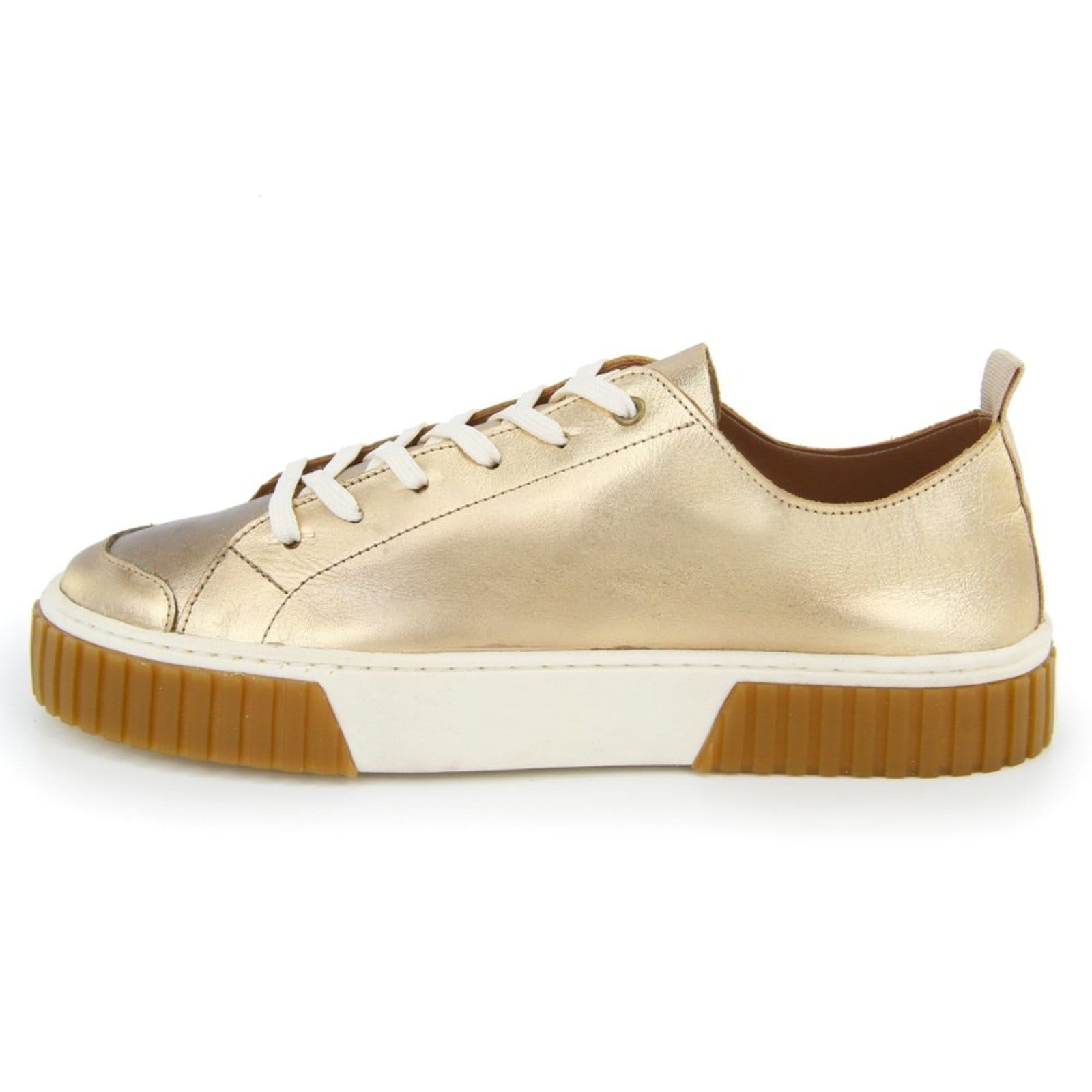 Vista principal Tênis Feminino em Couro Casual Amarração Conforto Maria Paula Cristal Light MARIA PAULA dourado