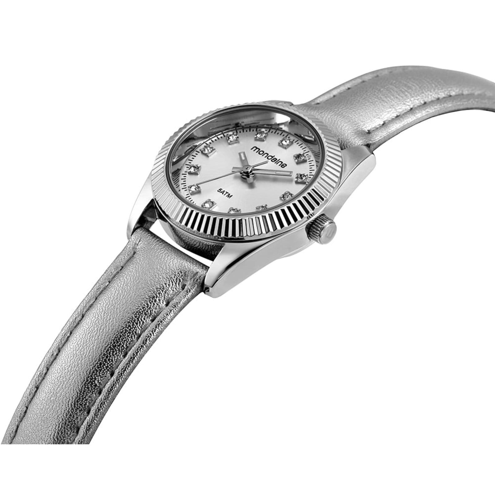 Vista 2 Relógio Feminino Mondaine Cristais Caixa Pequena Mondaine prata