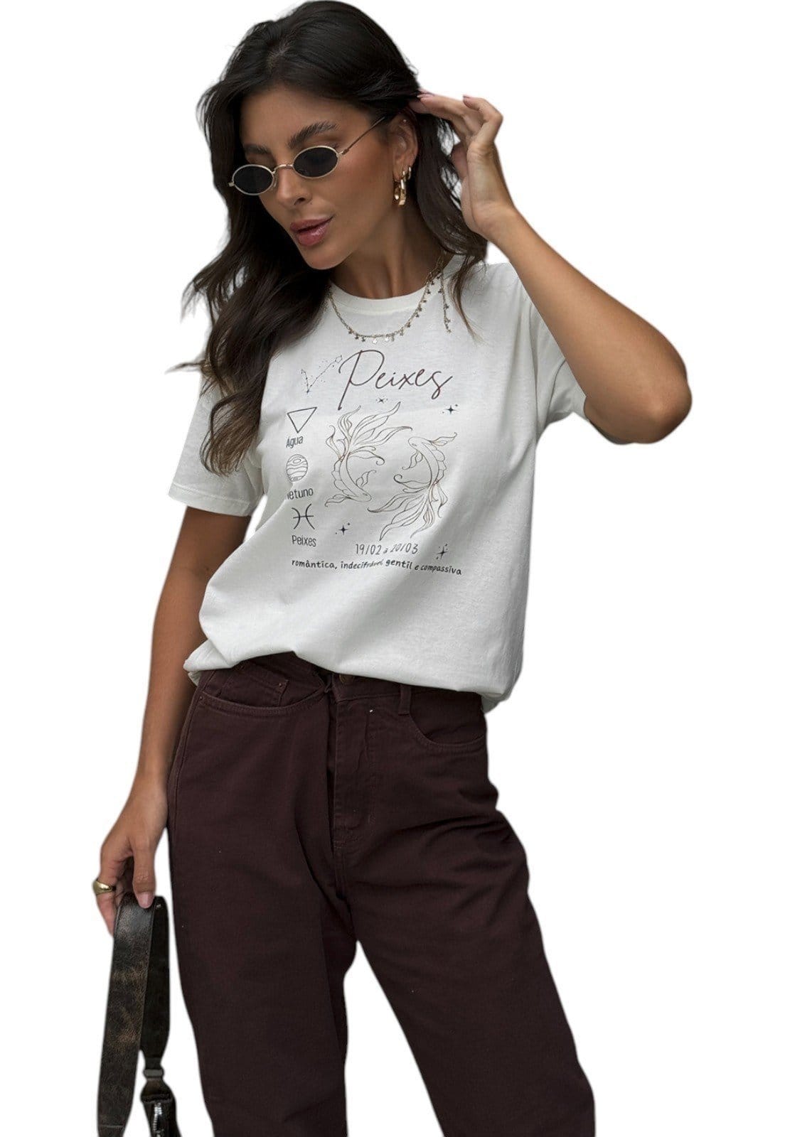 Camiseta Cianitas Off Estampa Signo Peixes