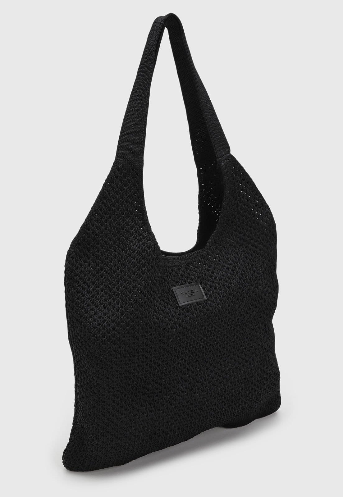 Vista 2 Bolsa Feminina Brizza Arezzo Grande Malha Vazado Preta Brizza Arezzo preto