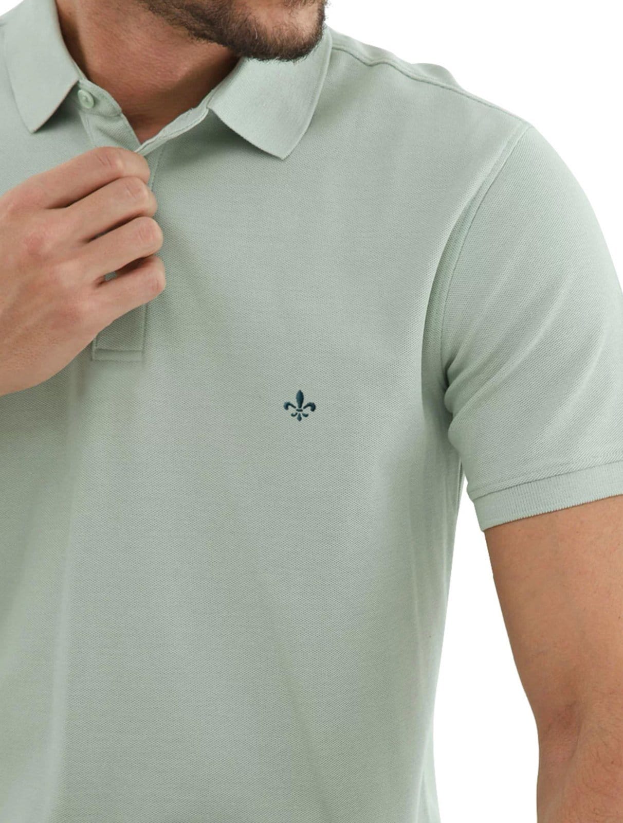 Vista 2 Polo Dudalina Piquet Essentials Cotton Claro Dudalina verde