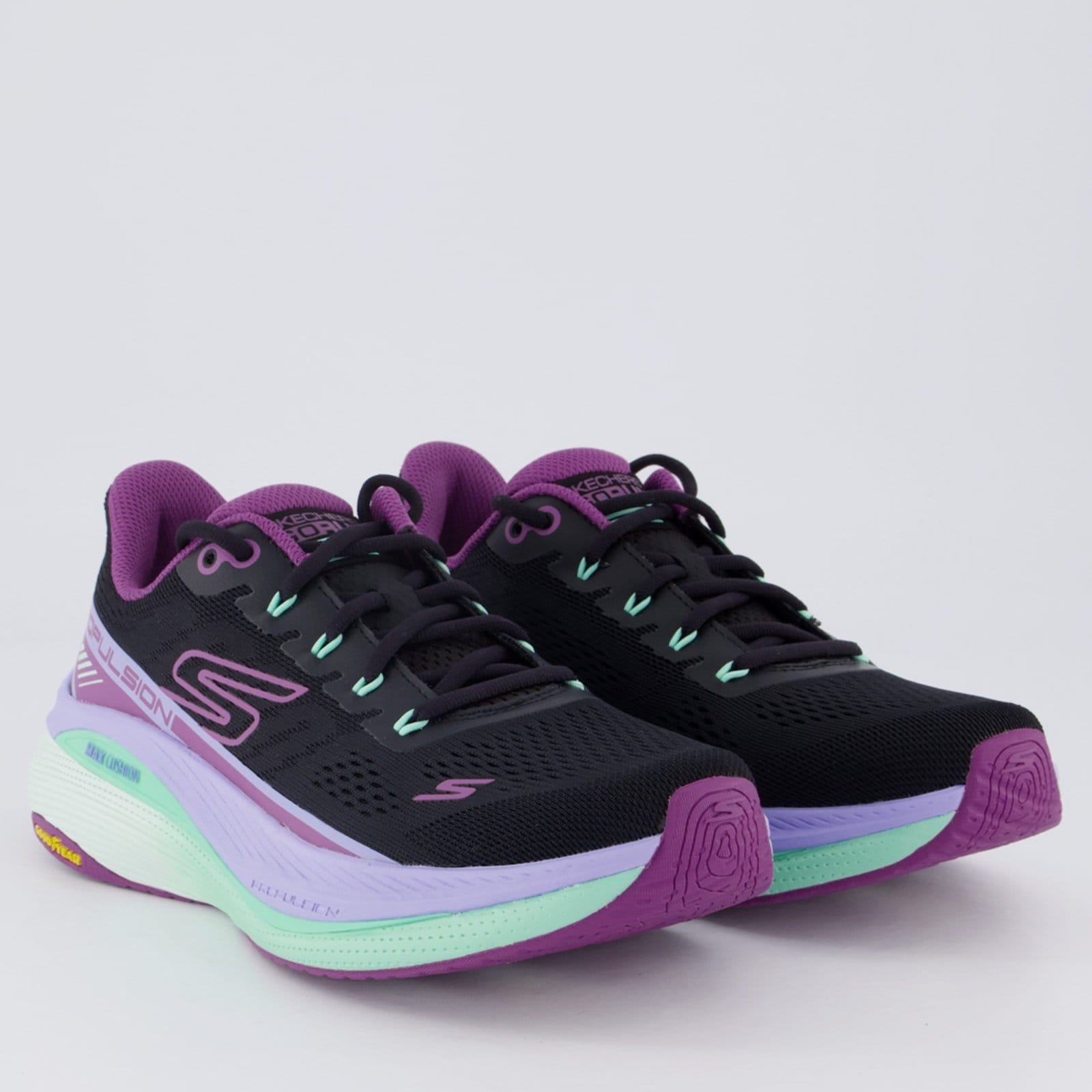 Vista 2 Tênis Skechers Max Cushioning Propulsion Feminino Roxo Skechers preto