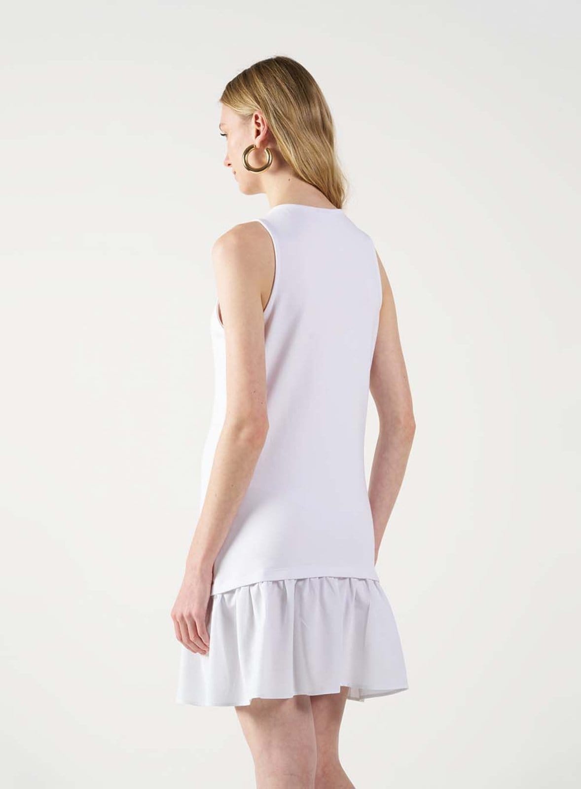 Vista 2 Vestido Curto Comfort Com Babados Colcci CLC Colcci CLC branco