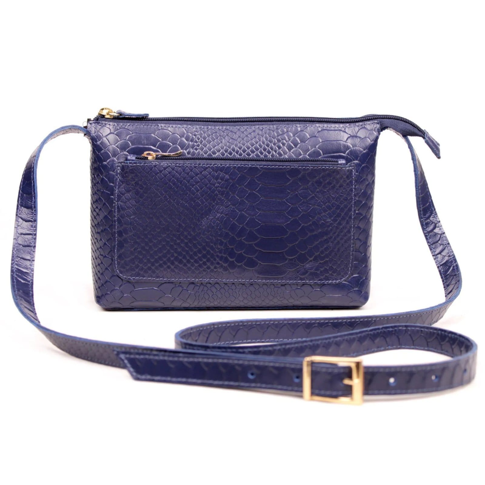 Vista 2 Bolsa Transversal em Couro Artlux Escuro 9066 Artlux azul