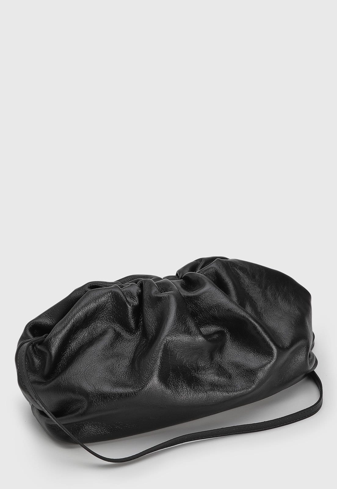 Vista 2 Bolsa Feminina Arezzo Estruturada Franzida Preta Arezzo preto