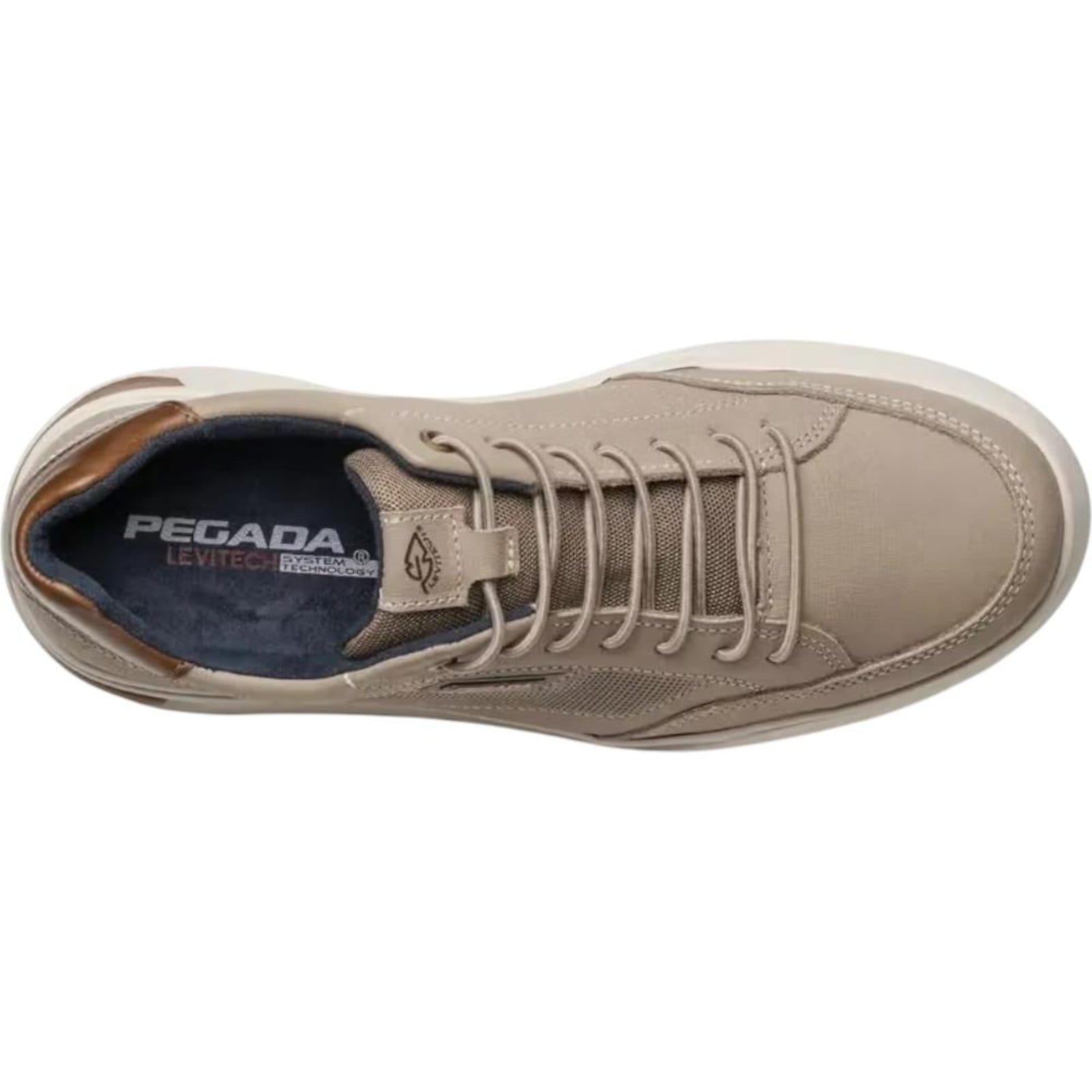 Vista 2 Tenis Sapatênis Pegada Couro Masculino Jeans Conhaque PEGADA bege