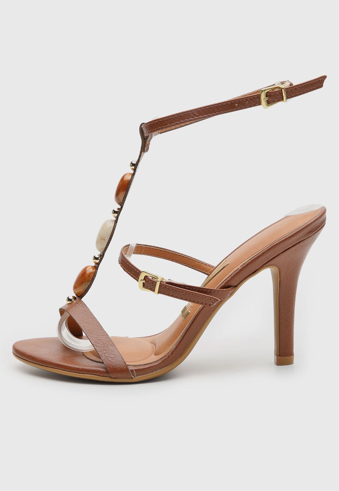 Sandália Feminina Vizzano Salto Alto Pedraria