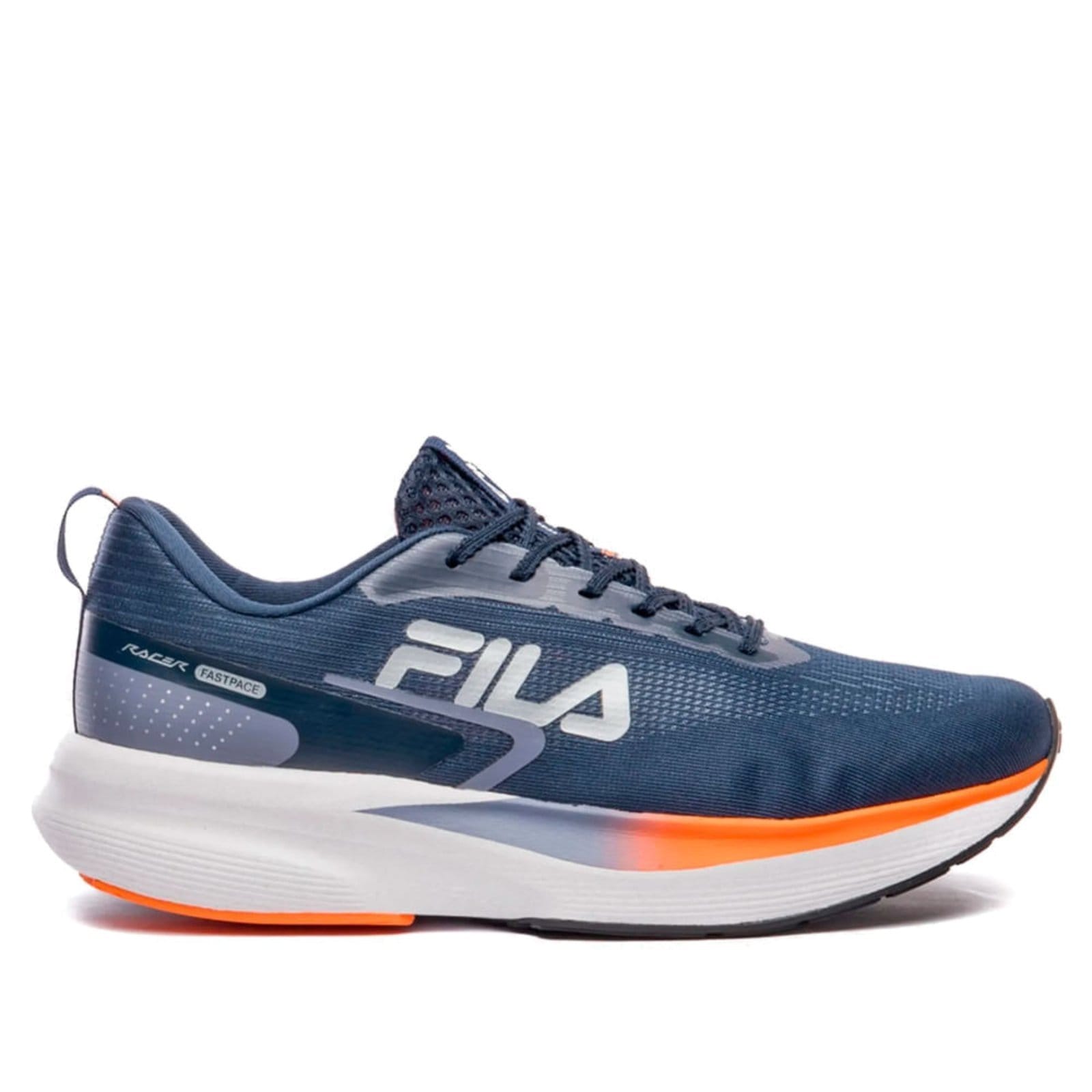 Vista principal Tênis Masculino Fila Racer Fastpace Marinho/Laranja Fila azul marinho