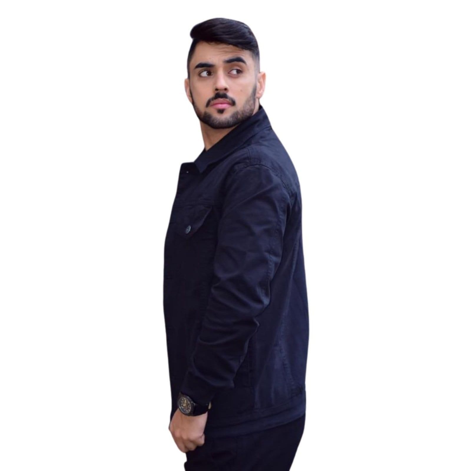 Vista 2 Jaqueta Preta Sarja Masculina Jeans Loka preto