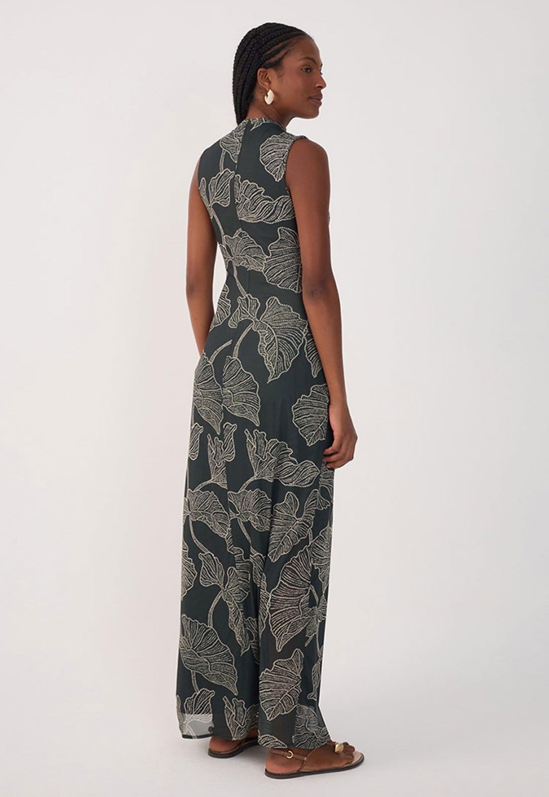 Vista 2 Vestido Dress To Longo Folhagem Dress to verde