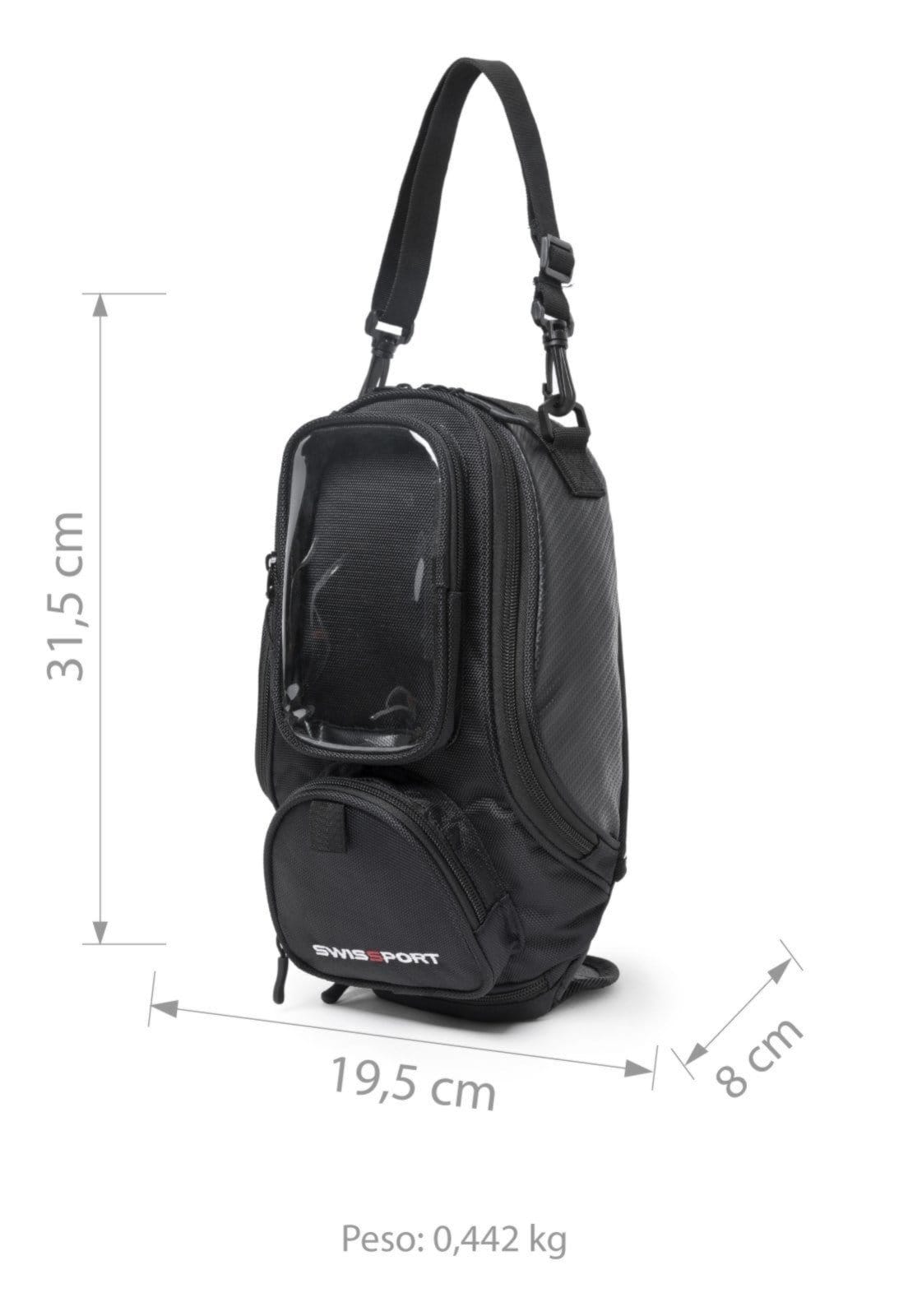 Vista 2 Shoulder Bag Bolsa Masculina Swissport Resistente Passeio Swissport preto