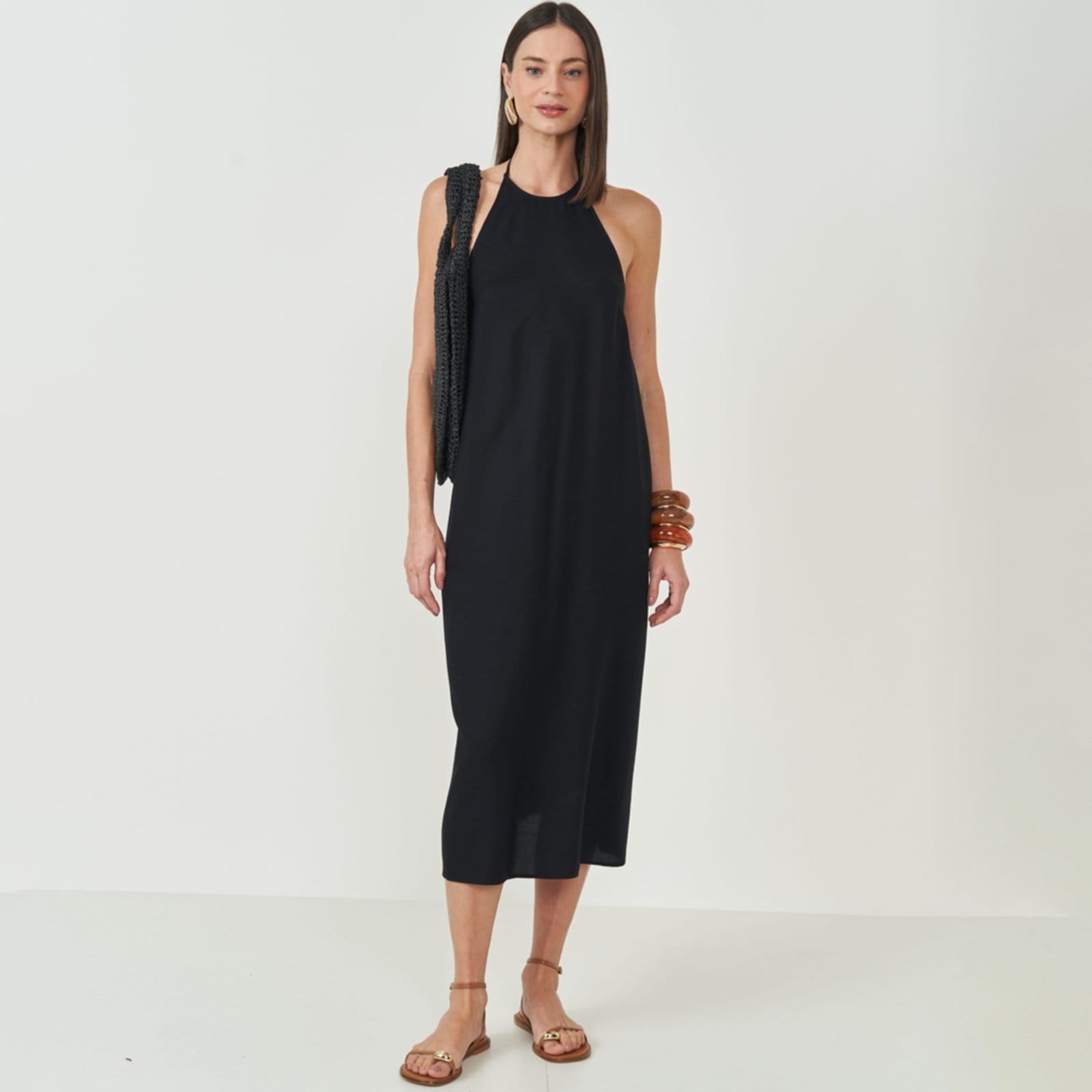 Vestido Mid Colcci Sem Manga Ve26 Feminino