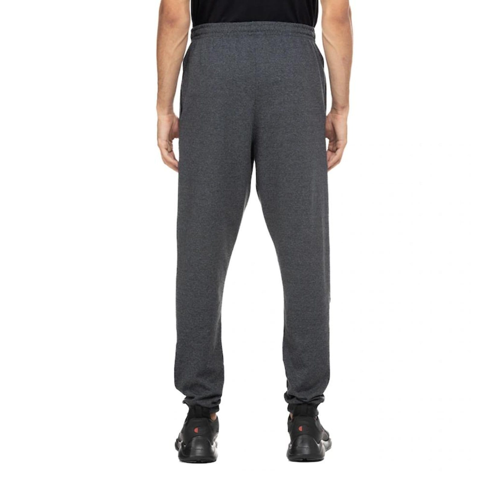 Vista 2 Calça Moletom Felpado Champion Script Vertical Cinza Escuro Champion grafite