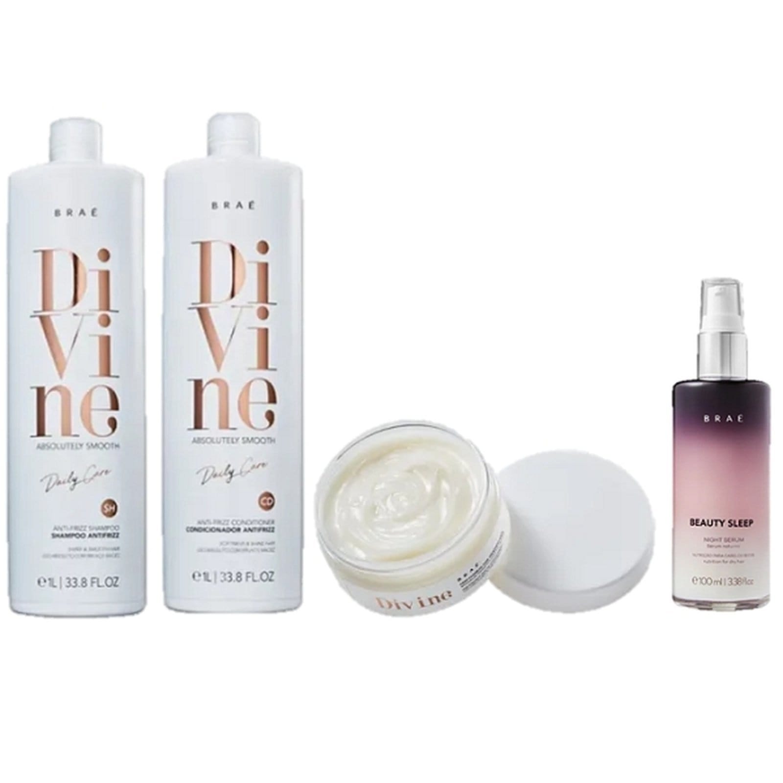 Vista principal Brae Divine Anti Frizz Duo 1L Mascara 200g e Beauty Sleep 100ml BRAÉ multicolorido