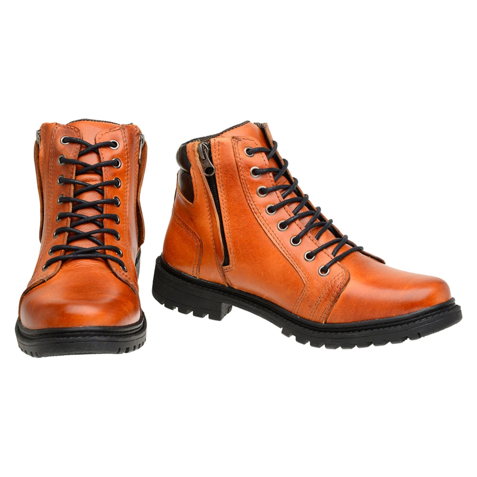 Vista 2 Bota Couro Accona Whisky Masculina Dois Zíperes 2484403W Accona marrom